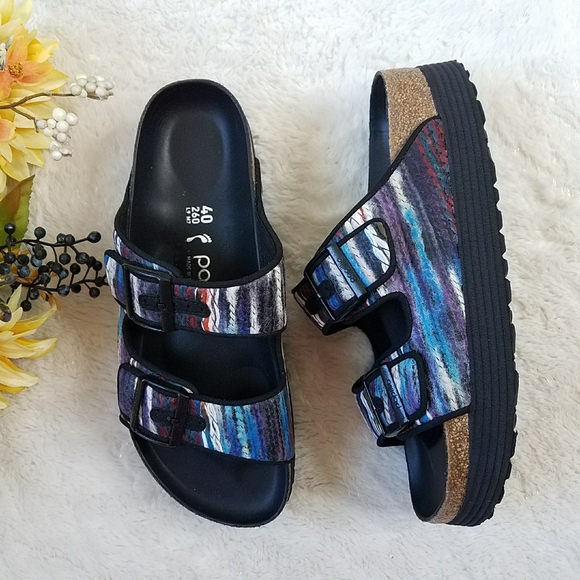 Birkenstock Papillio Arizona Platform Textile - Multi Turquoise - Picture 2 of 10
